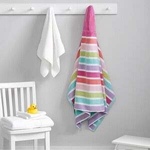 Pottery Barn Kids Rugby Stripe Kid Hooded Towel *BRAND NEW*